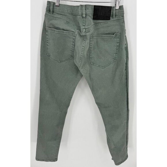 Zara Men's High-Rise Slim Fit Button Fly Green Denim Jeans - Picture 4 of 11